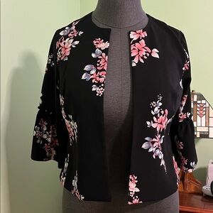 Lane Bryant Black Floral Blazer